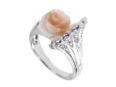 Кольцо, серебро 925, коралл,циркон 001 02 21-03061 2010 г инфо 8987w.