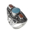 Кольцо, серебро 925, бирюза,коралл 001 02 21-02864 2010 г инфо 9804w.
