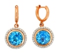 Серьги с бриллиантом и топазом ENC27227-76-R 2010 г инфо 9937w.