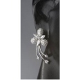 Серьги в форме цветка, серебро 925, циркон 001 01 21-00225 2009 г инфо 10090w.